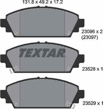 Textar 2309601 - Тормозные колодки, дисковые, комплект www.parts5.com