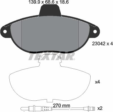 Textar 2304201 - Brake Pad Set, disc brake www.parts5.com