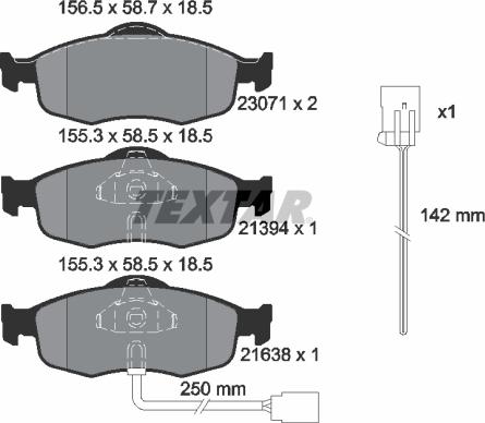 Textar 2307104 - Set placute frana,frana disc www.parts5.com