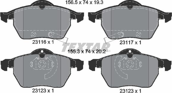 Textar 2311701 - Zestaw klocków hamulcowych, hamulce tarczowe www.parts5.com