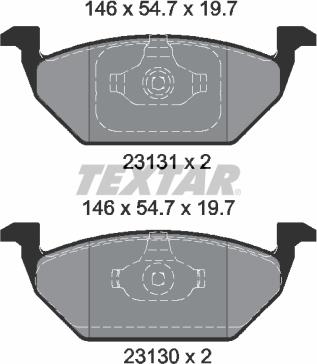 Textar 2313001 - Sada brzdových destiček, kotoučová brzda www.parts5.com