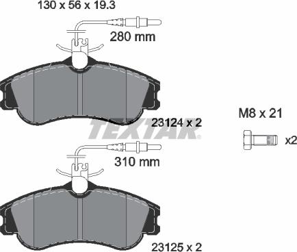 Textar 2312401 - Komplet pločica, disk-kočnica www.parts5.com