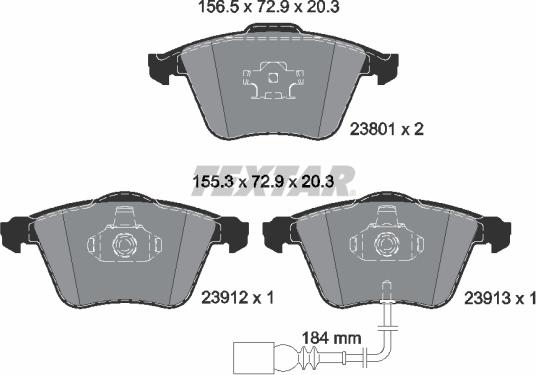 Textar 2380101 - Jarrupala, levyjarru www.parts5.com