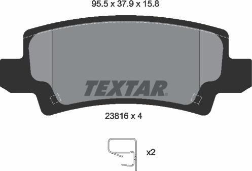 Textar 2381601 - Тормозные колодки, дисковые, комплект www.parts5.com