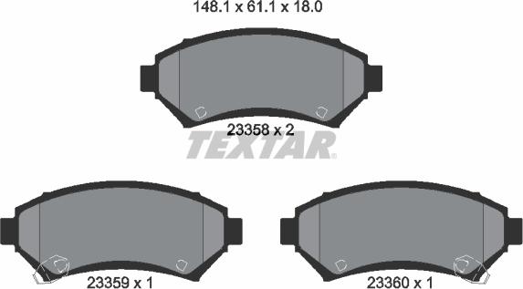 Textar 2335801 - Brake Pad Set, disc brake www.parts5.com