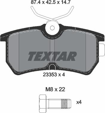 Textar 2335301 - Kit de plaquettes de frein, frein à disque www.parts5.com