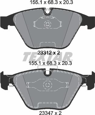 Textar 2331207 - Тормозные колодки, дисковые, комплект www.parts5.com