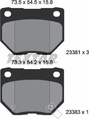 Textar 2338102 - Brake Pad Set, disc brake parts5.com