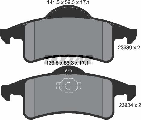 Textar 2333901 - Brake Pad Set, disc brake parts5.com