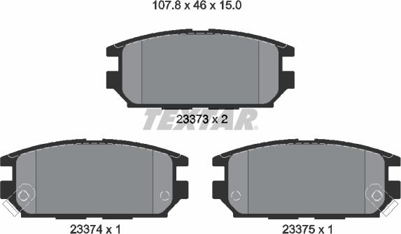 Textar 2337301 - Brake Pad Set, disc brake parts5.com