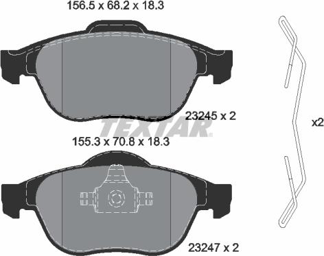 Textar 2324502 - Тормозные колодки, дисковые, комплект www.parts5.com