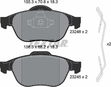 Textar 2324802 - Fren balata seti, diskli fren www.parts5.com