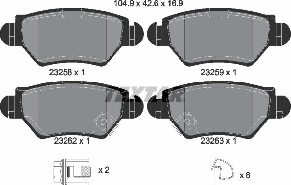 Textar 2325803 - Set placute frana,frana disc www.parts5.com