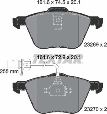 Textar 2326903 - Σετ τακάκια, δισκόφρενα www.parts5.com