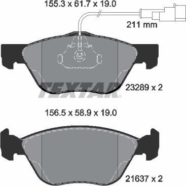 Textar 2328902 - Brake Pad Set, disc brake parts5.com