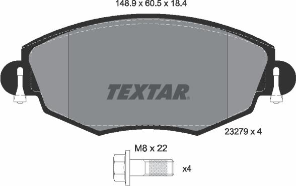 Textar 2327904 - Juego de pastillas de freno www.parts5.com