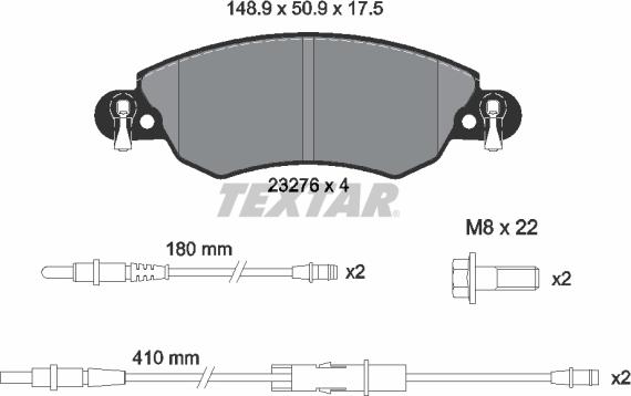 Textar 2327601 - Brake Pad Set, disc brake www.parts5.com