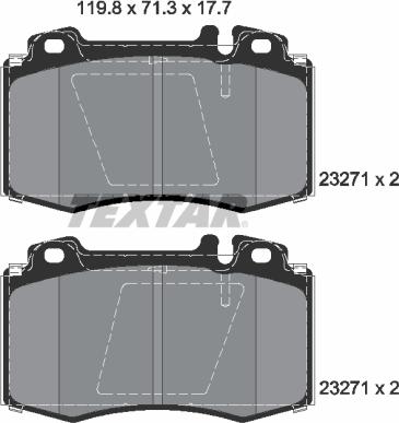 Textar 2327102 - Brake Pad Set, disc brake www.parts5.com