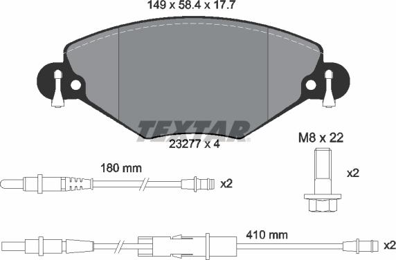 Textar 2327701 - Set placute frana,frana disc www.parts5.com