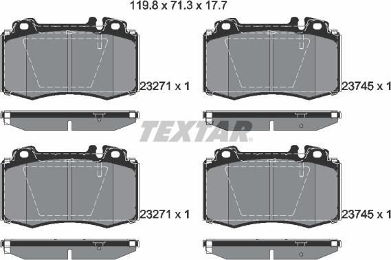 Textar 2374502 - Brake Pad Set, disc brake www.parts5.com