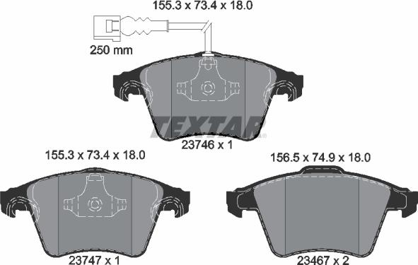 Textar 2374601 - Sada brzdových destiček, kotoučová brzda www.parts5.com