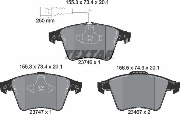 Textar 2374602 - Komplet pločica, disk-kočnica www.parts5.com