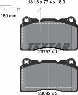 Textar 2375701 - Σετ τακάκια, δισκόφρενα www.parts5.com