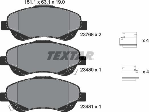 Textar 2376802 - Jarrupala, levyjarru www.parts5.com