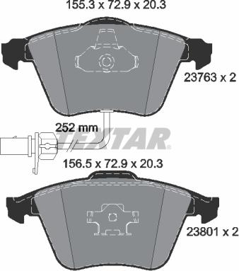 Textar 2376302 - Brake Pad Set, disc brake www.parts5.com