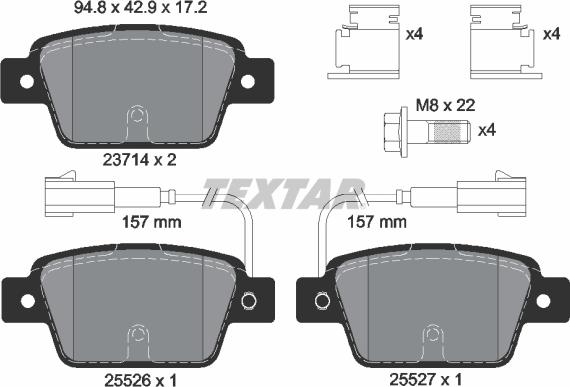 Textar 2371403 - Тормозные колодки, дисковые, комплект www.parts5.com