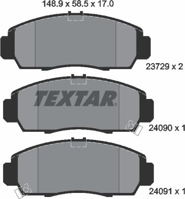 Textar 2372901 - Brake Pad Set, disc brake www.parts5.com