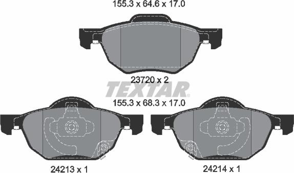 Textar 2372001 - Sada brzdových destiček, kotoučová brzda www.parts5.com