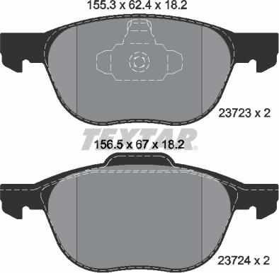 Textar 2372301 - Bremsbelagsatz, Scheibenbremse www.parts5.com