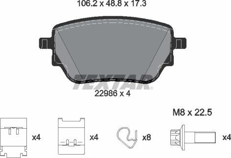 Textar 2298601 - Set placute frana,frana disc www.parts5.com