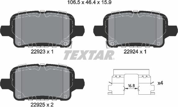 Textar 2292301 - Brake Pad Set, disc brake www.parts5.com