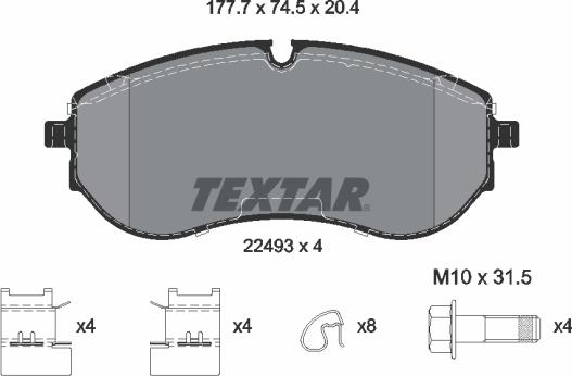 Textar 2249301 - Brake Pad Set, disc brake www.parts5.com