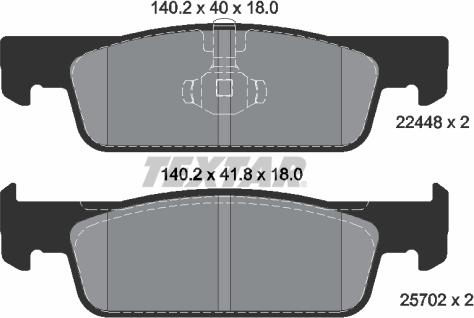 Textar 2244801 - Brake Pad Set, disc brake www.parts5.com