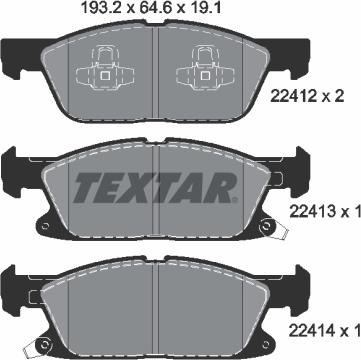 Textar 2241201 - Σετ τακάκια, δισκόφρενα www.parts5.com