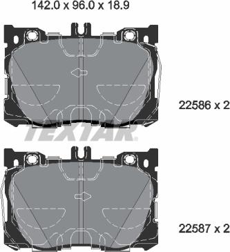 Textar 2258601 - Set placute frana,frana disc www.parts5.com