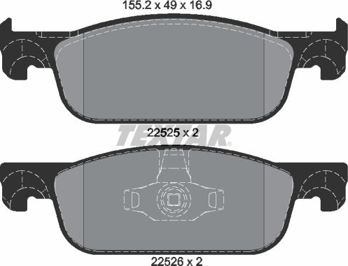 Textar 2252501 - Brake Pad Set, disc brake www.parts5.com