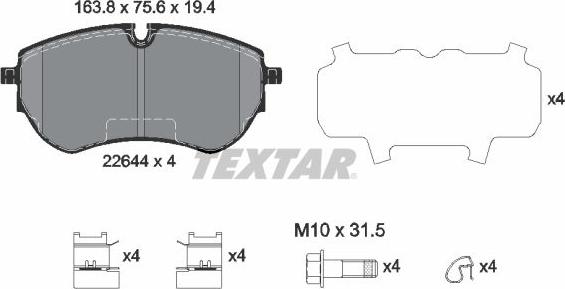 Textar 2264401 - Set placute frana,frana disc www.parts5.com