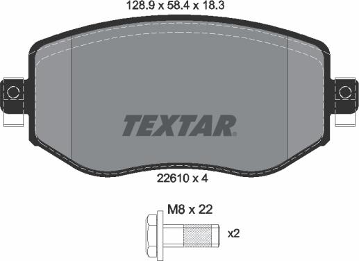 Textar 2261001 - Komplet pločica, disk-kočnica www.parts5.com