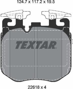 Textar 2261801 - Тормозные колодки, дисковые, комплект www.parts5.com