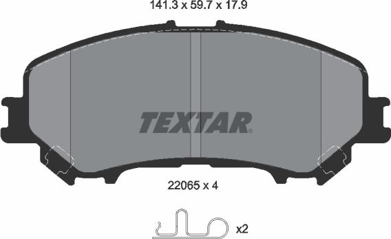 Textar 2206501 - Set placute frana,frana disc www.parts5.com