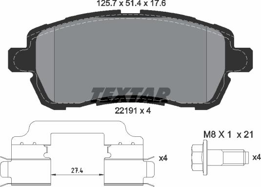 Textar 2219103 - Set placute frana,frana disc www.parts5.com