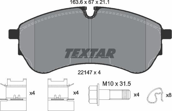 Textar 2214701 - Brake Pad Set, disc brake www.parts5.com