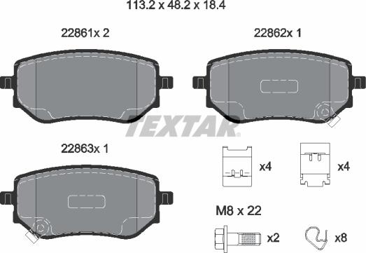 Textar 2286101 - Juego de pastillas de freno www.parts5.com