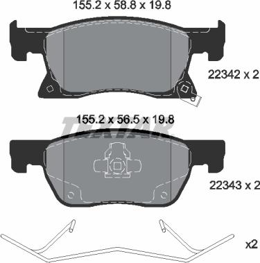 Textar 2234201 - Brake Pad Set, disc brake www.parts5.com