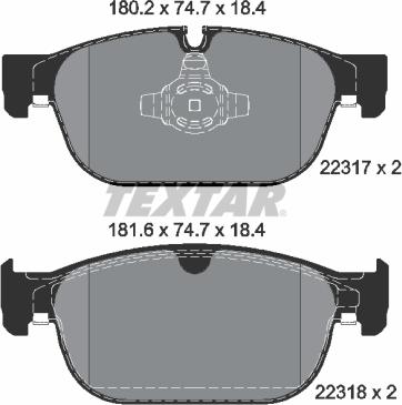 Textar 2231701 - Set placute frana,frana disc www.parts5.com