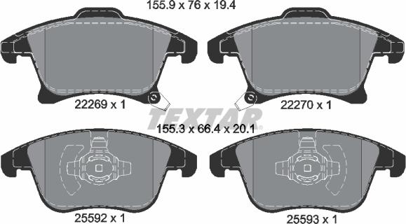 Textar 2226901 - Set placute frana,frana disc www.parts5.com